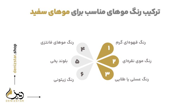 ترکیب رنگ موهای مناسب برای موهای سفید